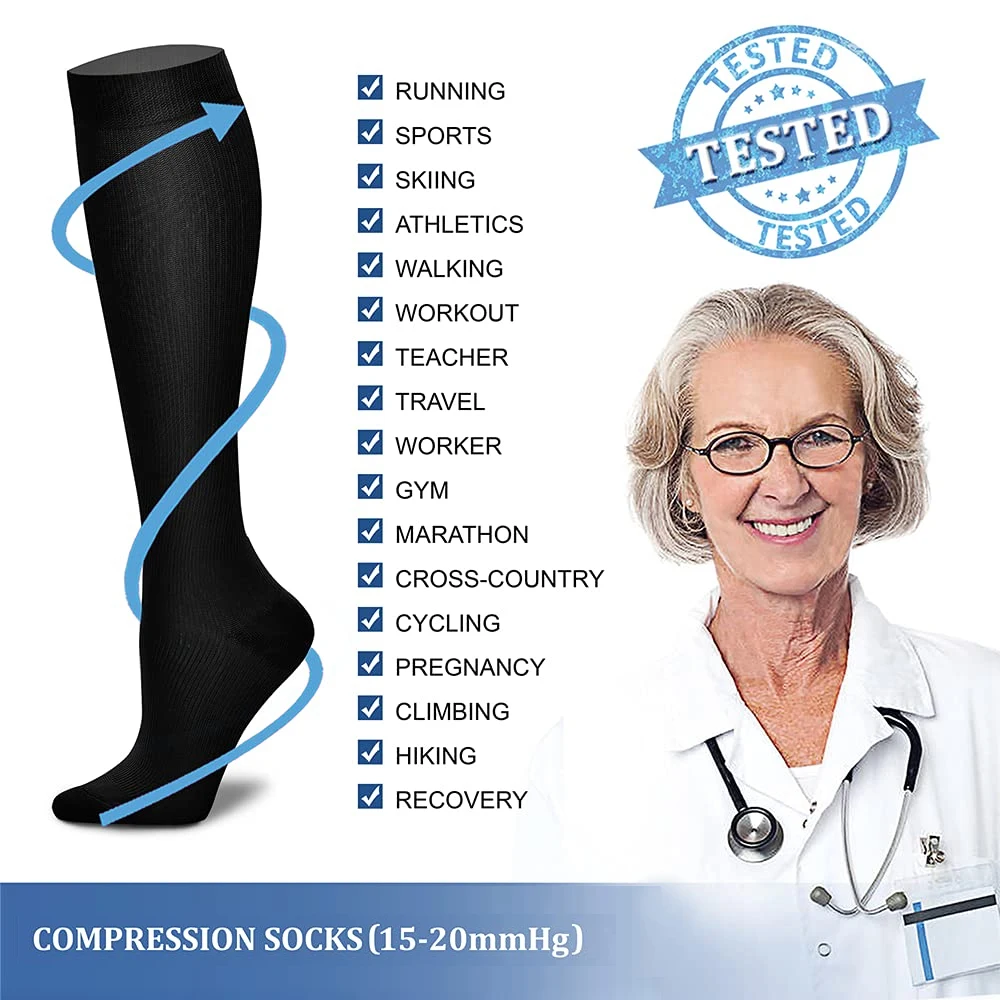 1 ペア女性 & 男性圧縮ソックス 15-20 mmHg ニ - Compression Sock Medical のレビューと価格