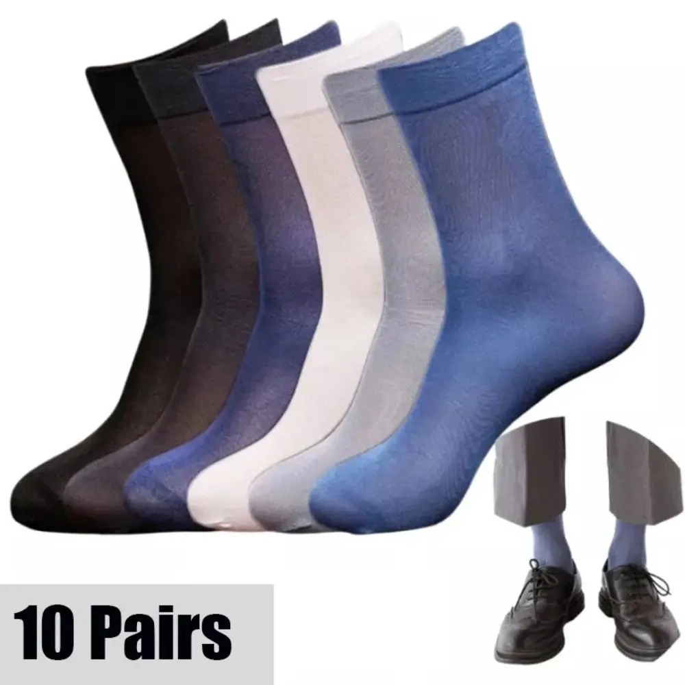 10足組カジュアル通気性メンズアイスシルクソックス、柔らかく - Silk Sock Bamboo のレビューと価格