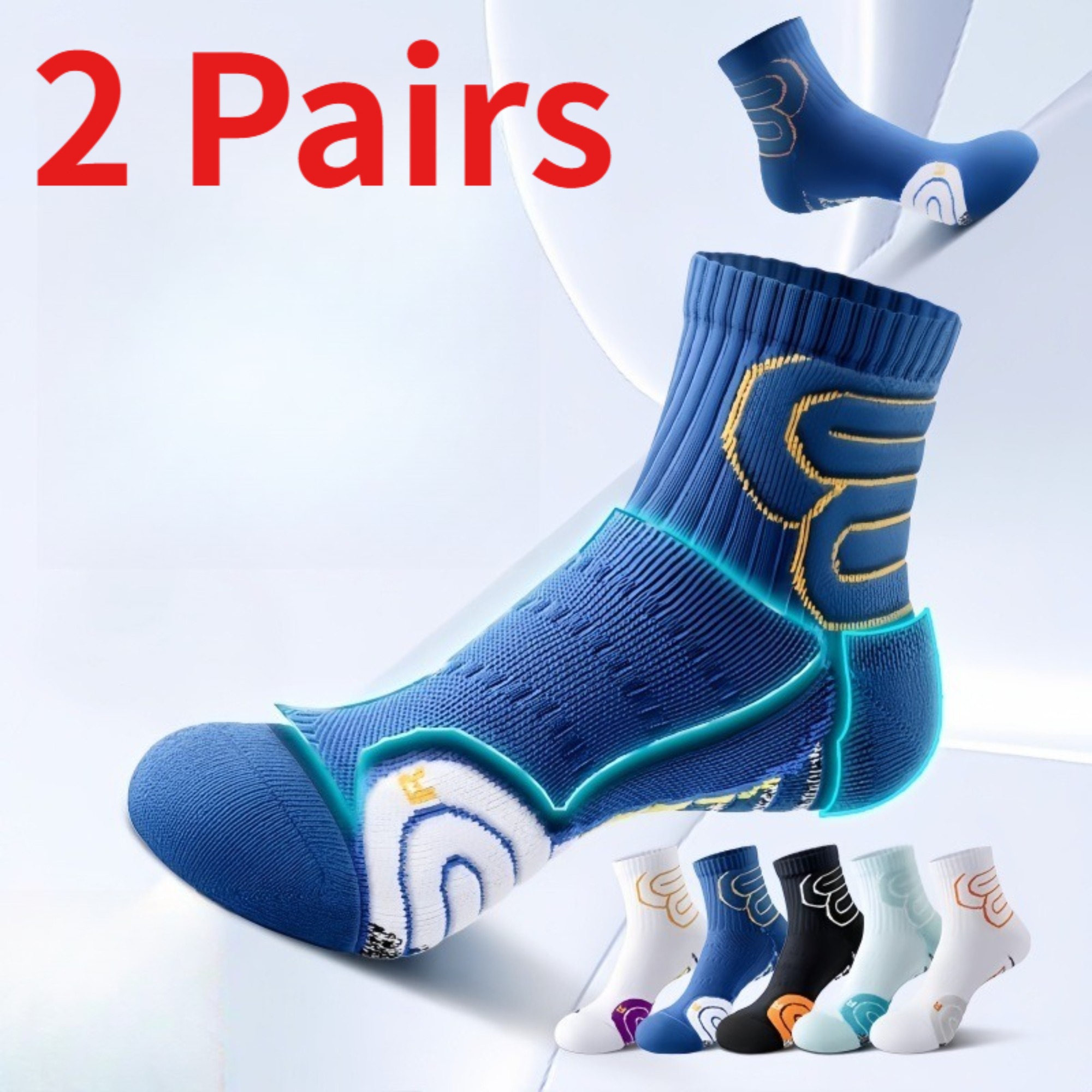 1/2 ペアメンズマラソンランニングソックス秋冬クッション性 - Athletic Sock Cushion のレビューと価格