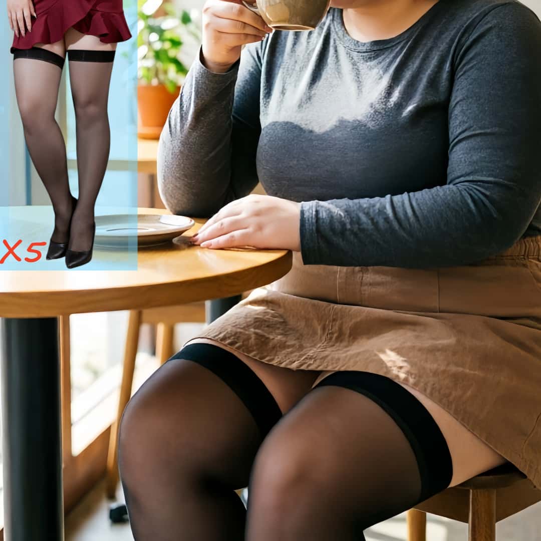 5足組 プラスサイズ レース トップ サイハイストッキング  - Thigh High Sock Stay Up のレビューと価格
